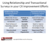 Figure 1.  Using Relationship and Transactional Surveys in your CX Improvement Efforts